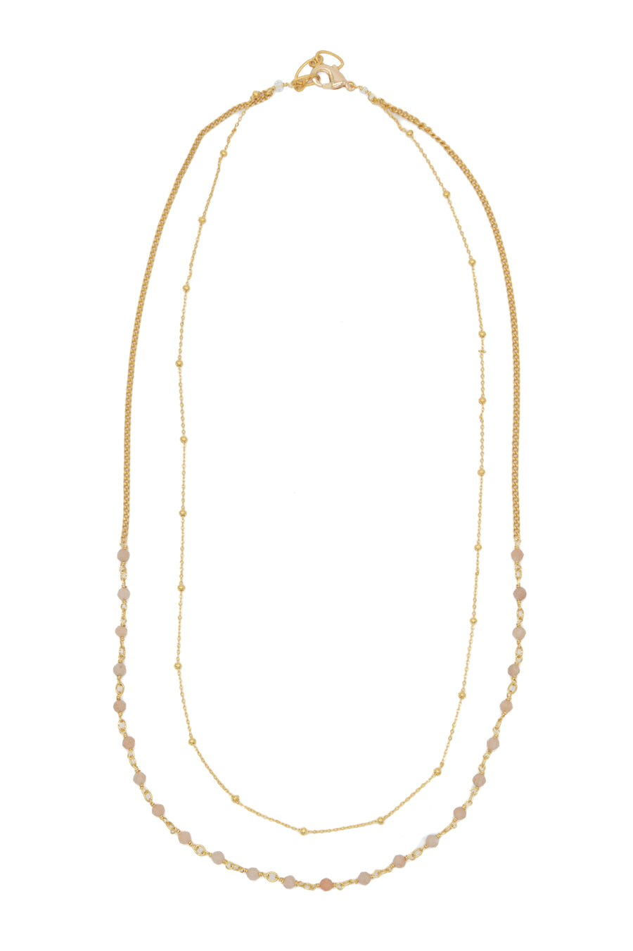 Collar doble engarzado con turmalina
