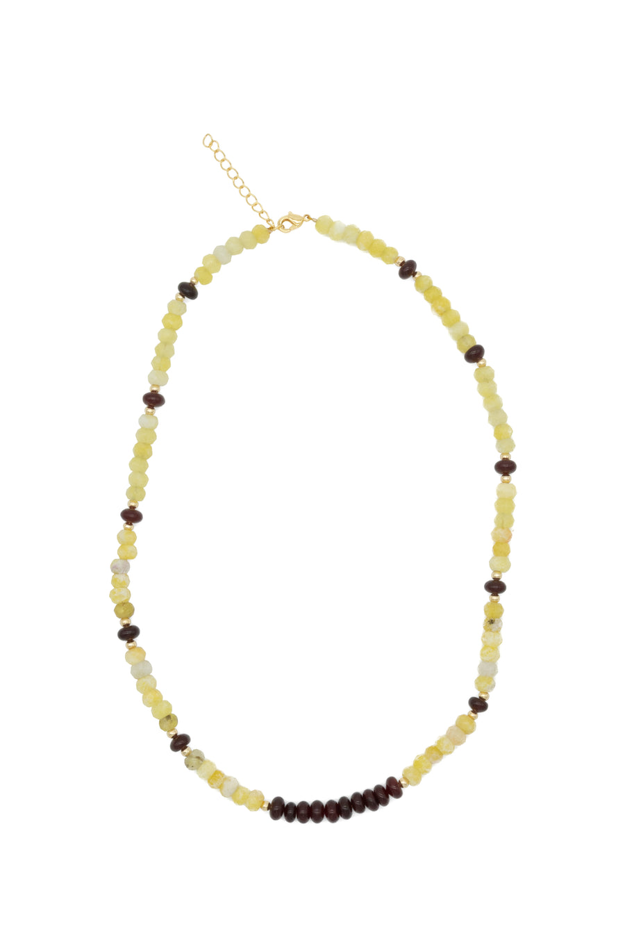 Collar corto de ágata y granate