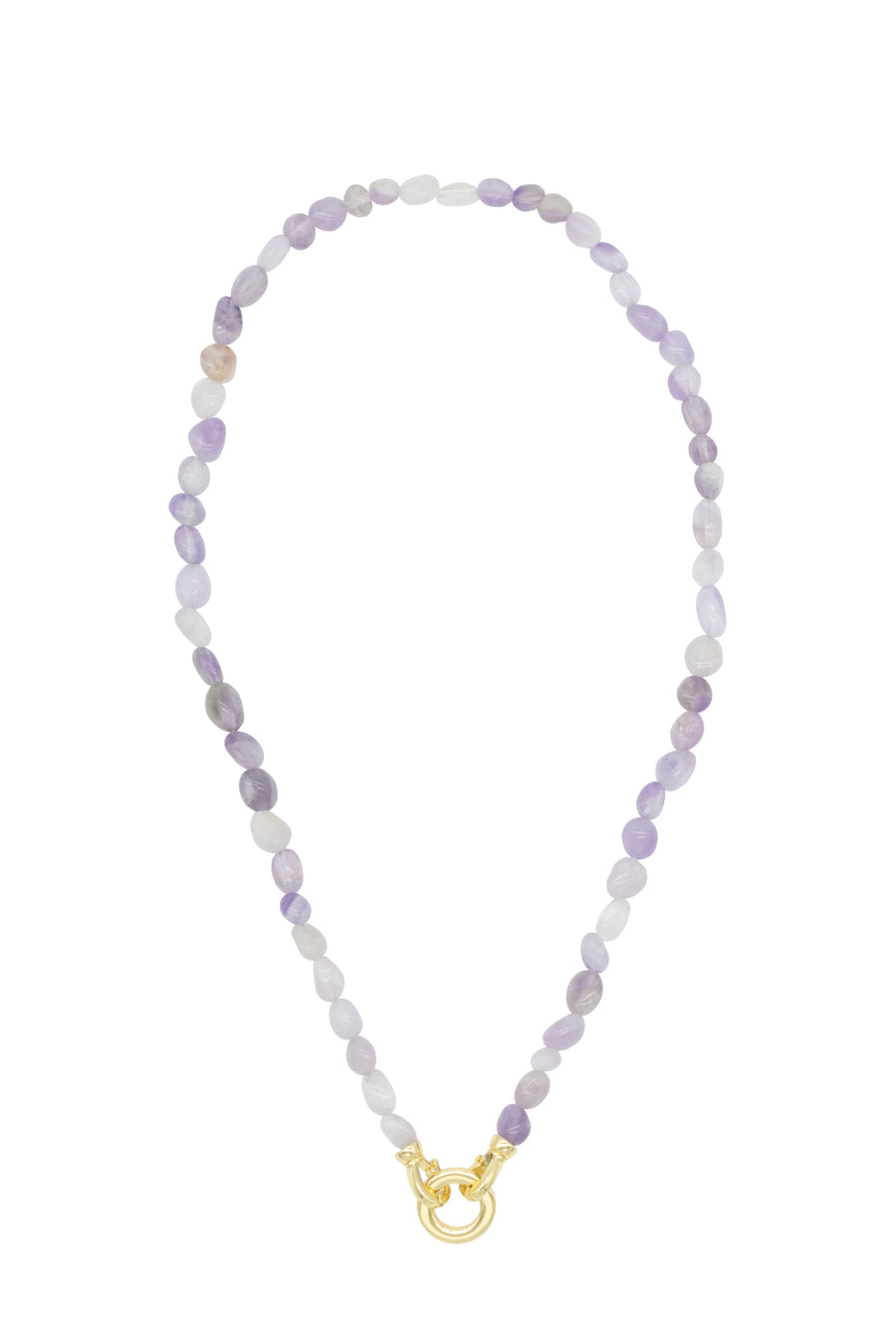 Collar piedras naturales con broche circular para dijes