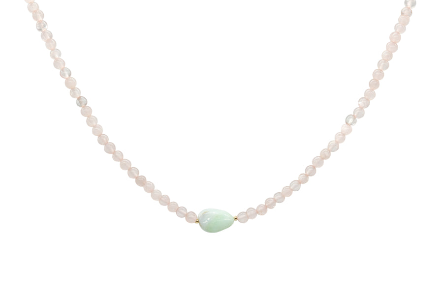 Collar de cuarzos con morganita