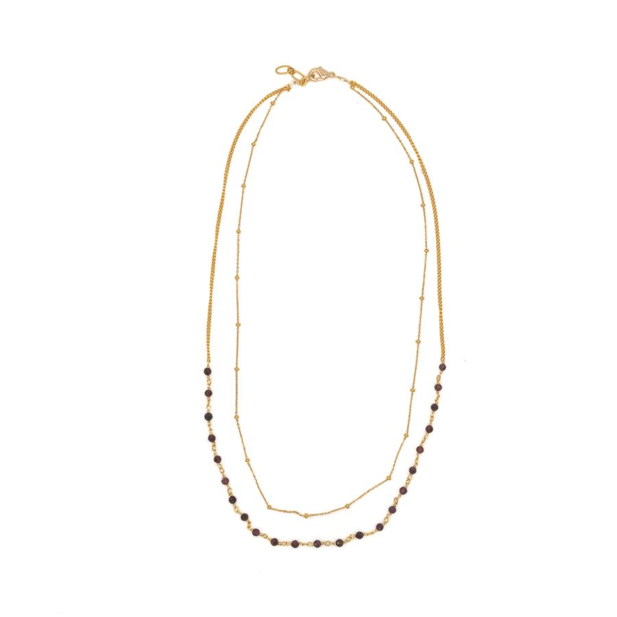 Collar doble con cuarzos engarzados