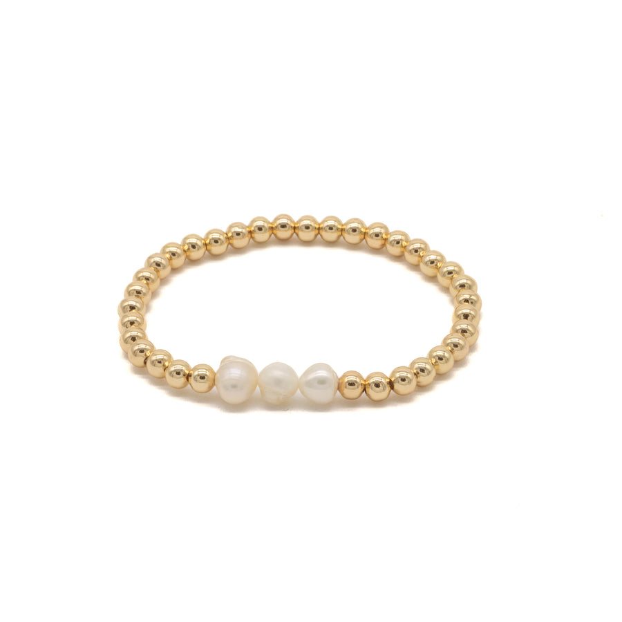 Pulsera de bolitas con perlas