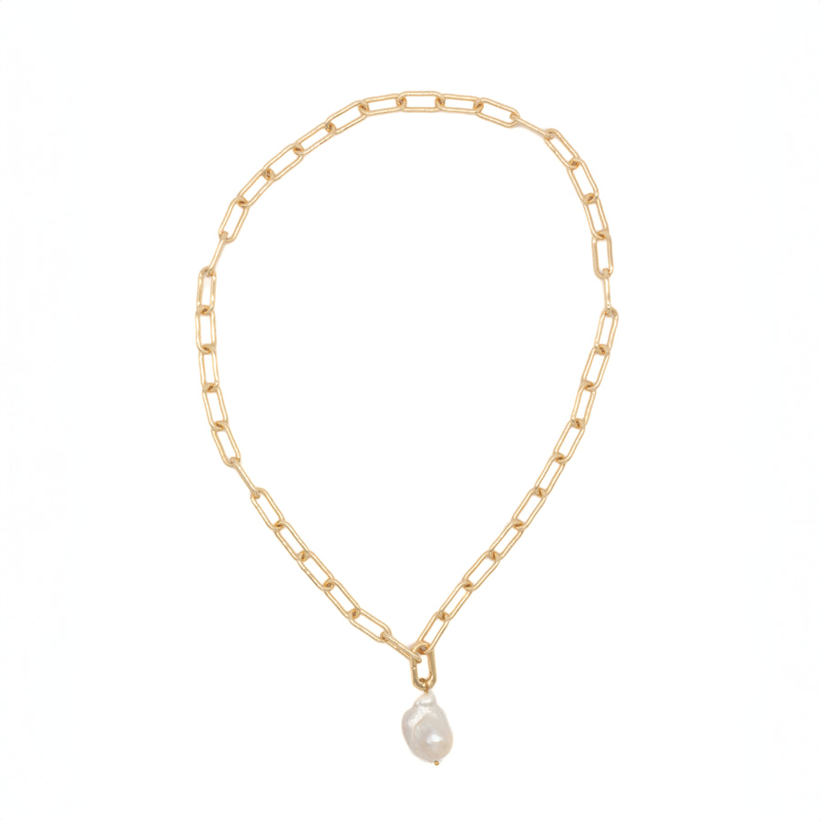 Collar de cadena con perla barroca