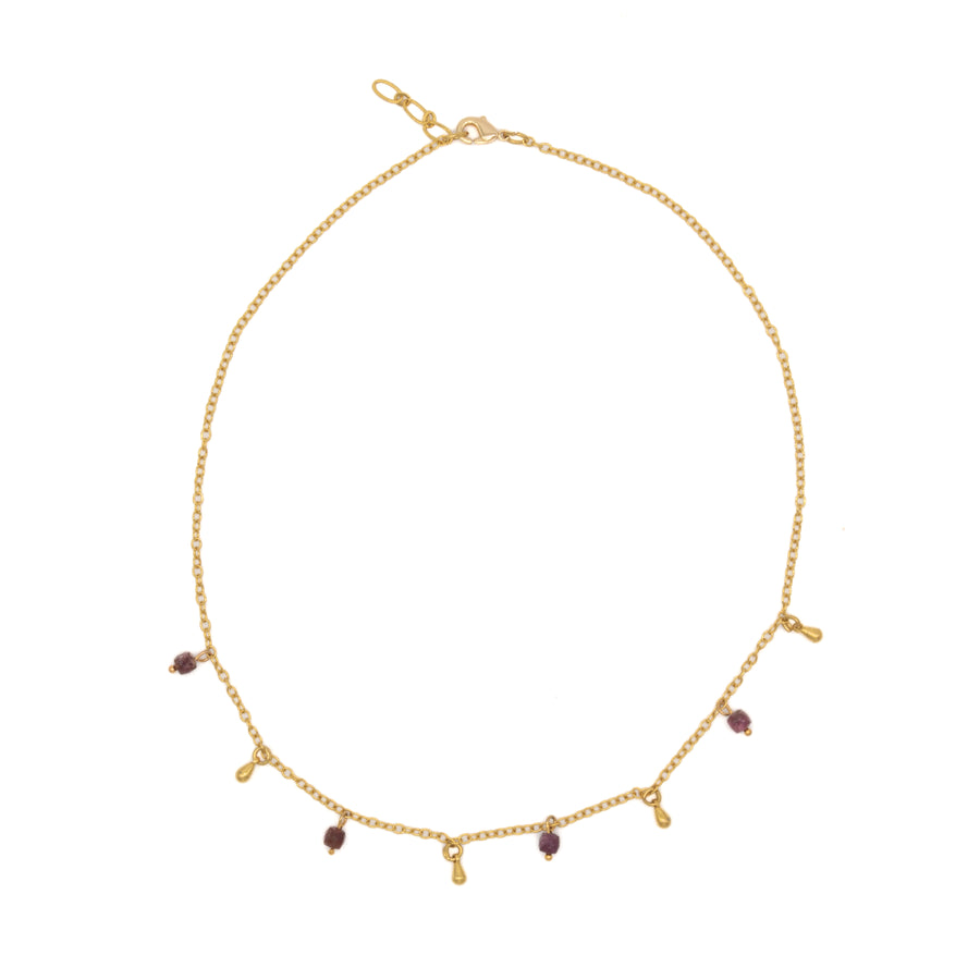 Collar con piedras y gotas doradas