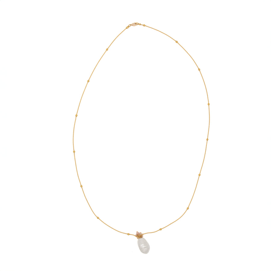 Collar largo con perla barroca