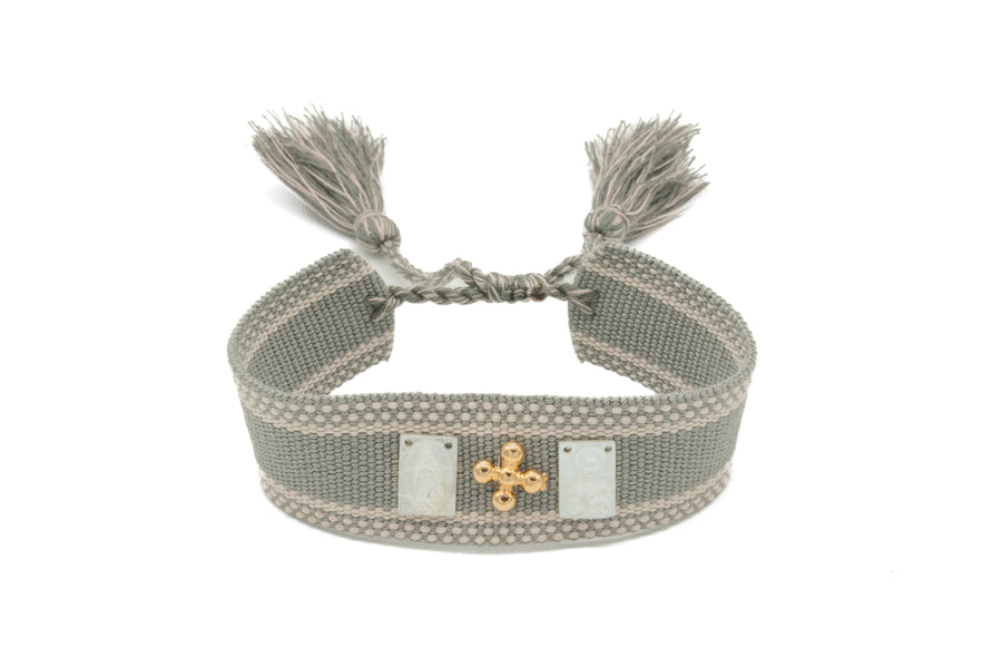 Pulsera Escapulario en tejido ancho