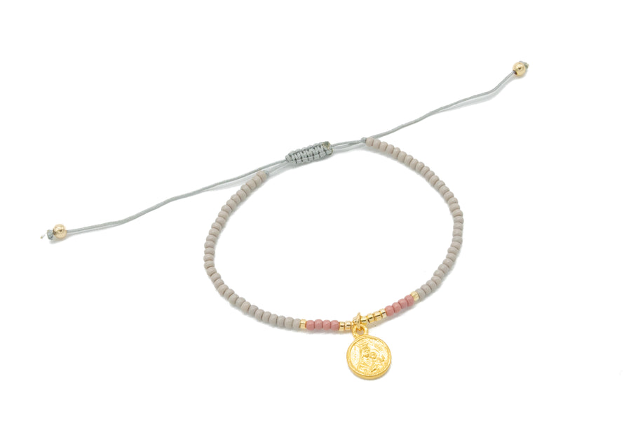 Pulsera ajustable Escapulario miyuki gris