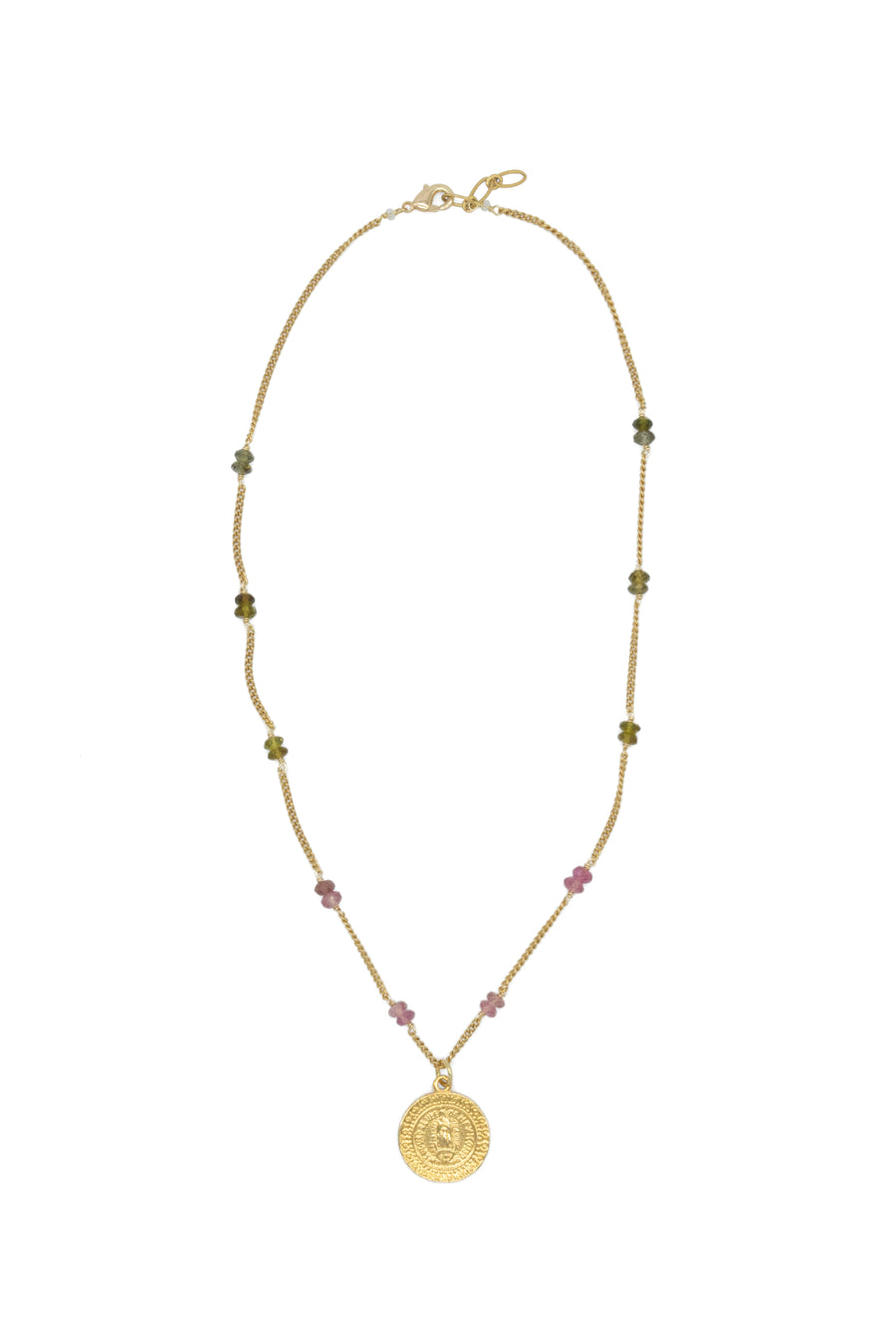 Turmalinas engarzadas con Virgen de Guadalupe