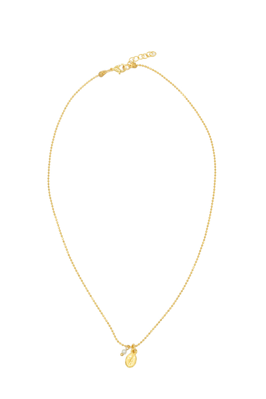 Collar Virgen Milagrosa mini con perla