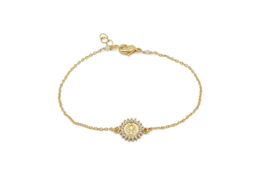 Pulsera de San Benito dorada cadena