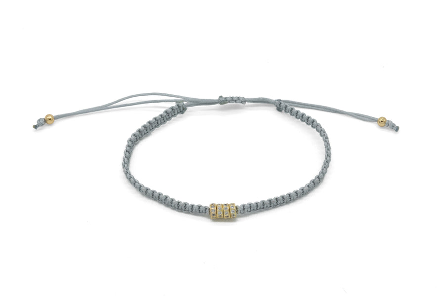 Pulsera plana con donas zirconias dorada