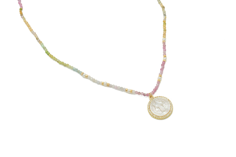 Collar San Benito zirconia con turmalina