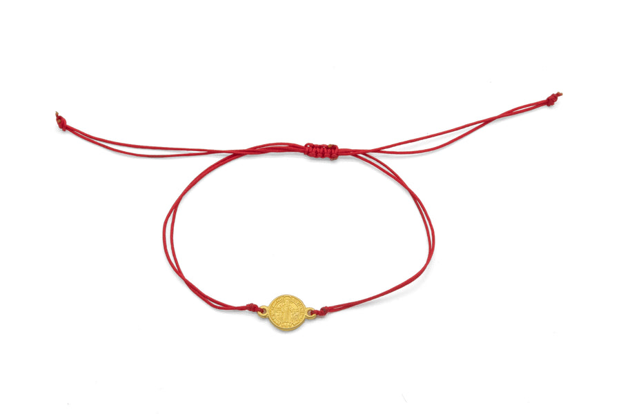 Pulsera roja de San Benito de dos asas