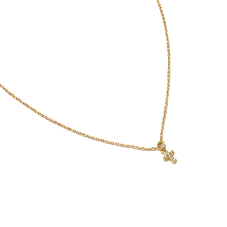 Collar con cruz de zirconia