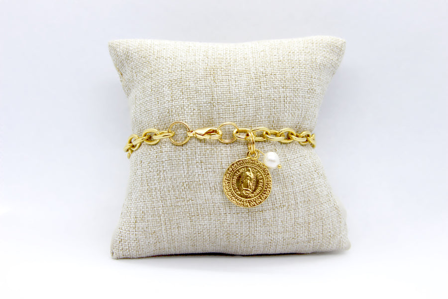Pulsera de cadena con Virgen de Guadalupe