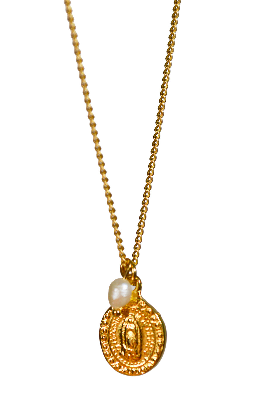 Collar de Virgen de Guadalupe con perlita